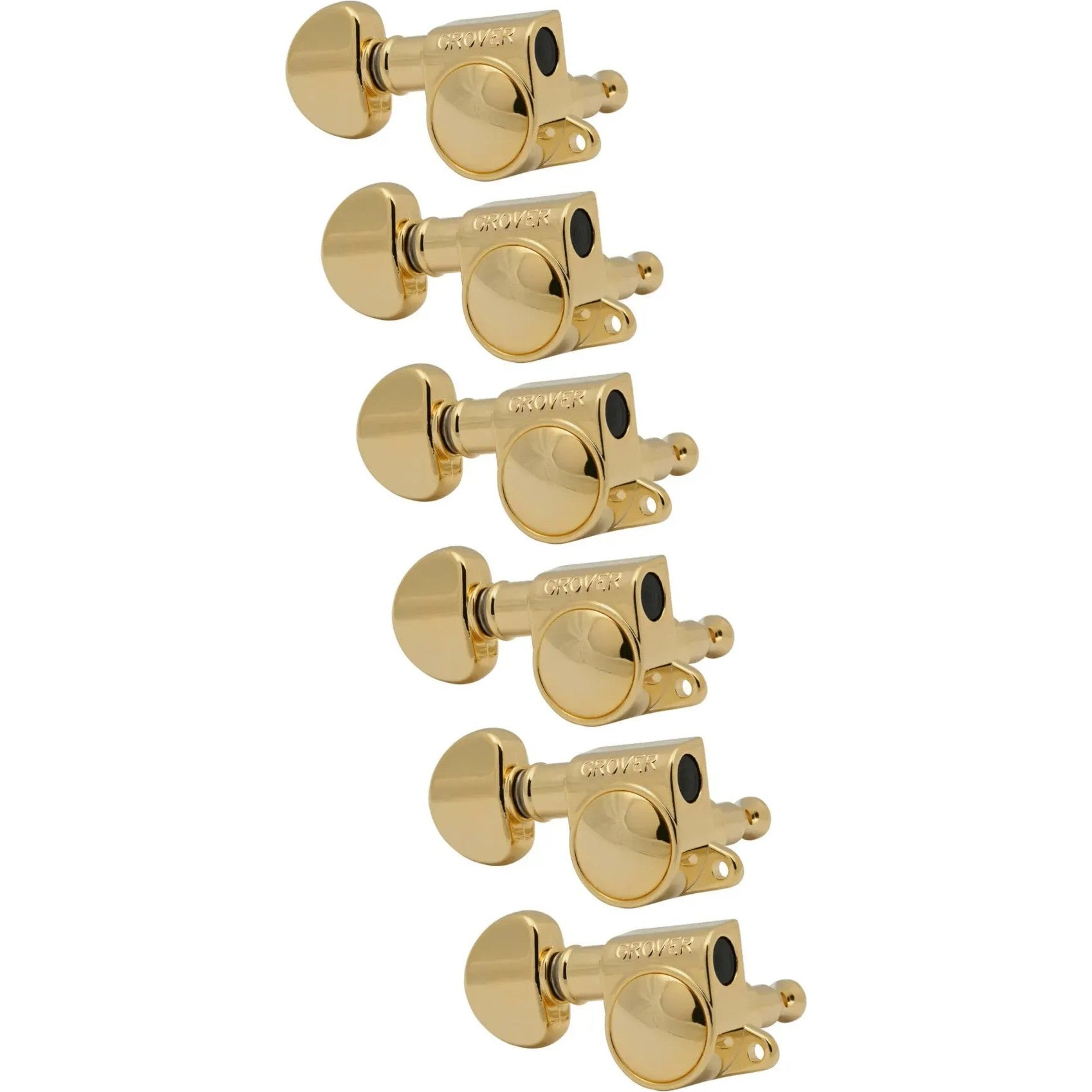 Grover 205-18GL6 Mid-Size Rotomatics with Round Button Gold Gitaar stemmechanieken