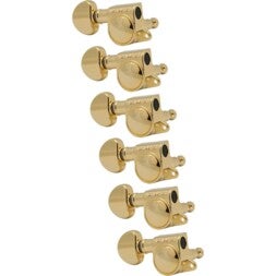 Grover 205-18GL6 Mid-Size Rotomatics with Round Button Gold Gitaar stemmechanieken