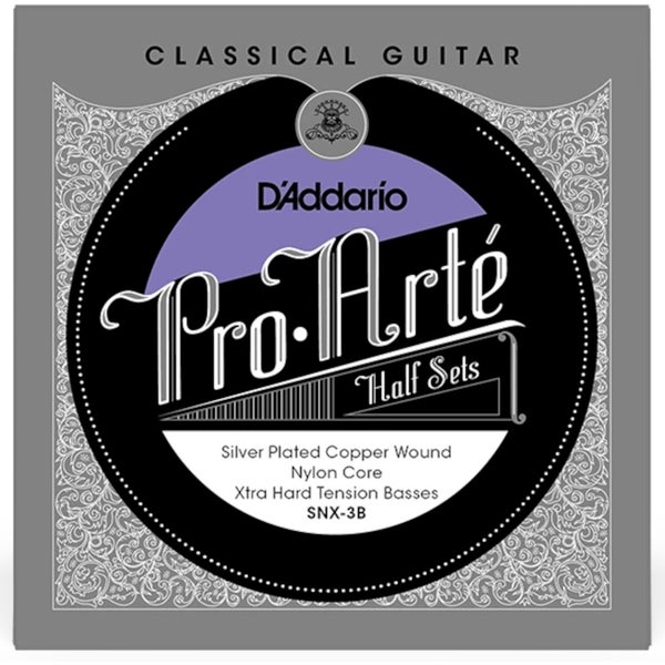 D'Addario SNX-3B Extra Hard Tension Bass Half Set Basgitaar snaren voor klassieke gitaar (3 stuks)