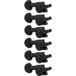 Grover 205BCL6 Mini Rotomatics with Round Button Black Chrome Mini stemmechanieken voor gitaar