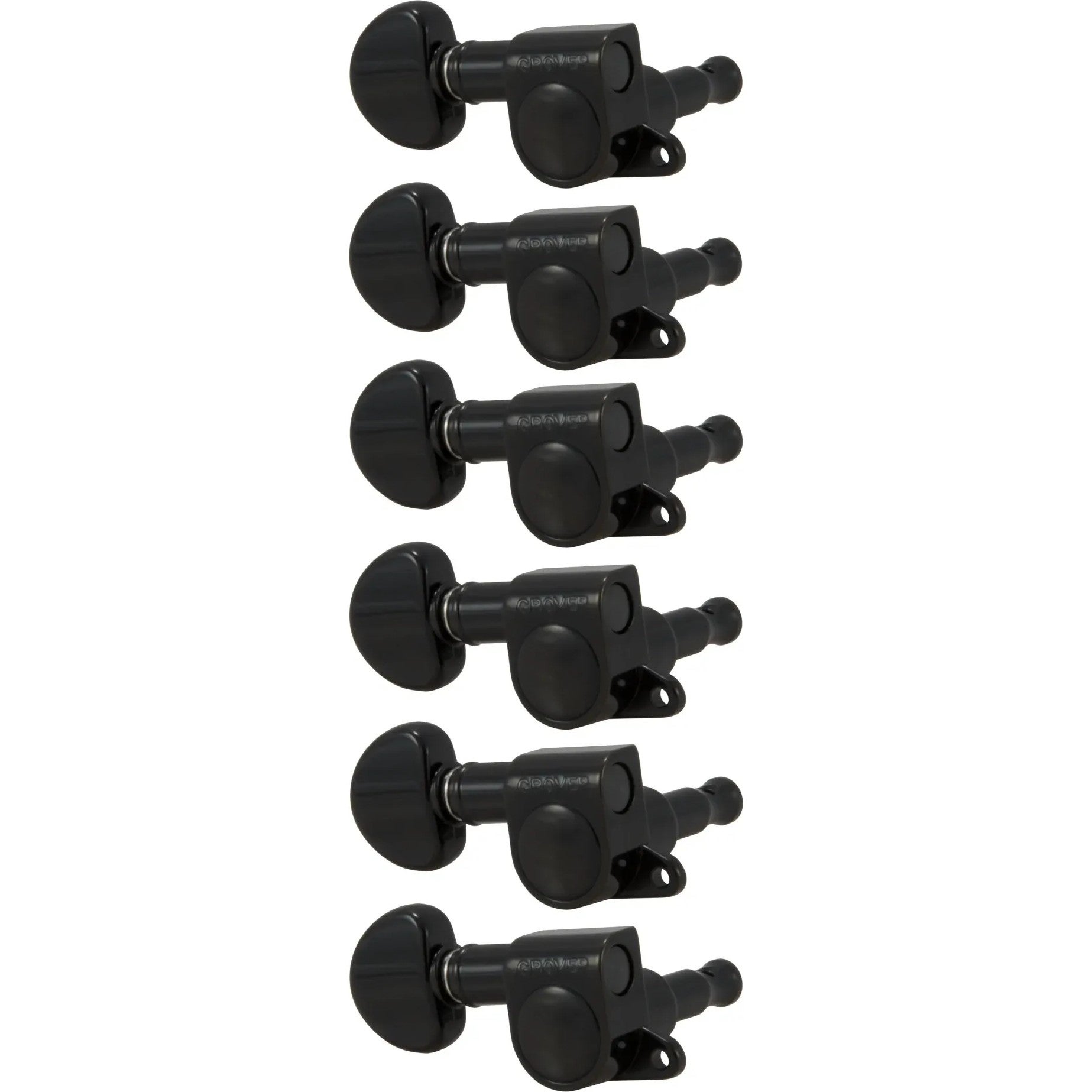 Grover 205BCL6 Mini Rotomatics with Round Button Black Chrome Mini stemmechanieken voor gitaar