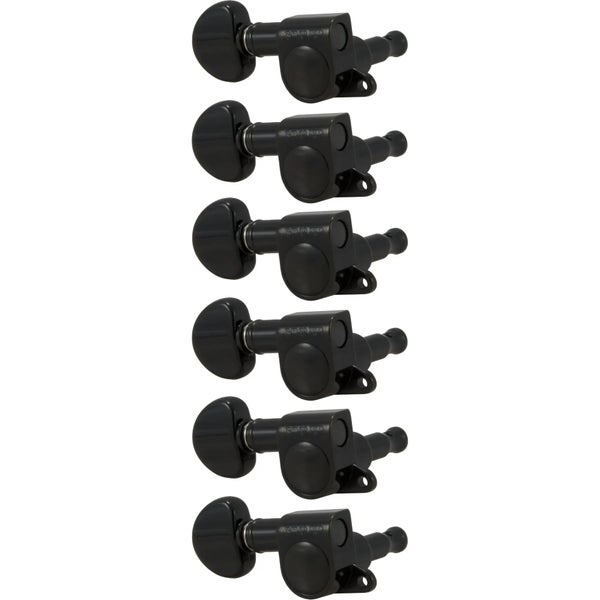 Grover 205BCL6 Mini Rotomatics with Round Button Black Chrome Mini stemmechanieken voor gitaar