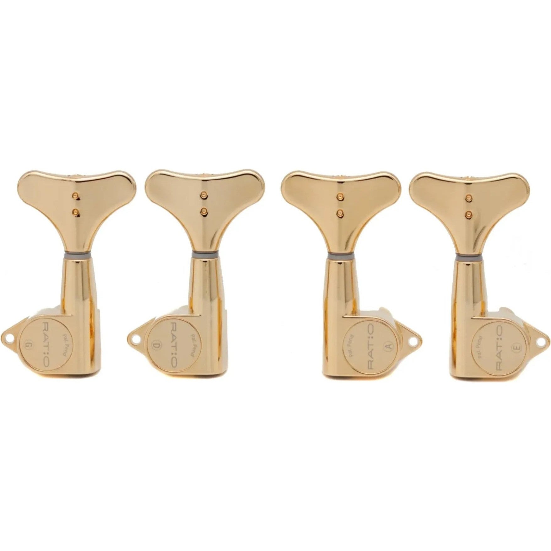 Graph Tech PRB 4220 G0 Ratio Bass Machine Heads met Y-stijl knop – 4-snarig, 2 + 2 – Goud