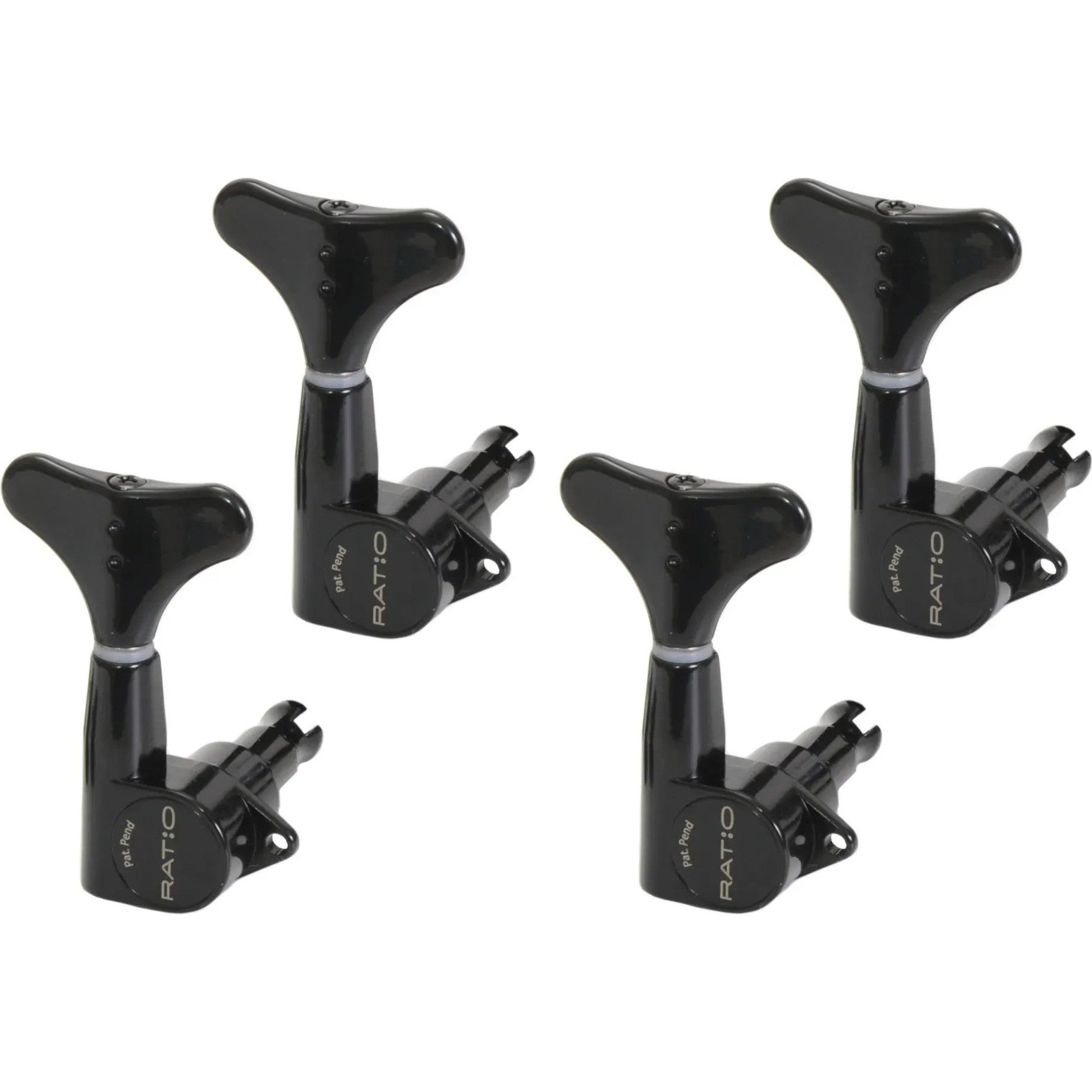 Graph Tech PRB 4400 B0 Ratio Bass Machine Heads met Y-stijl knop – 4-in-line, baszijde (links) – Zwart