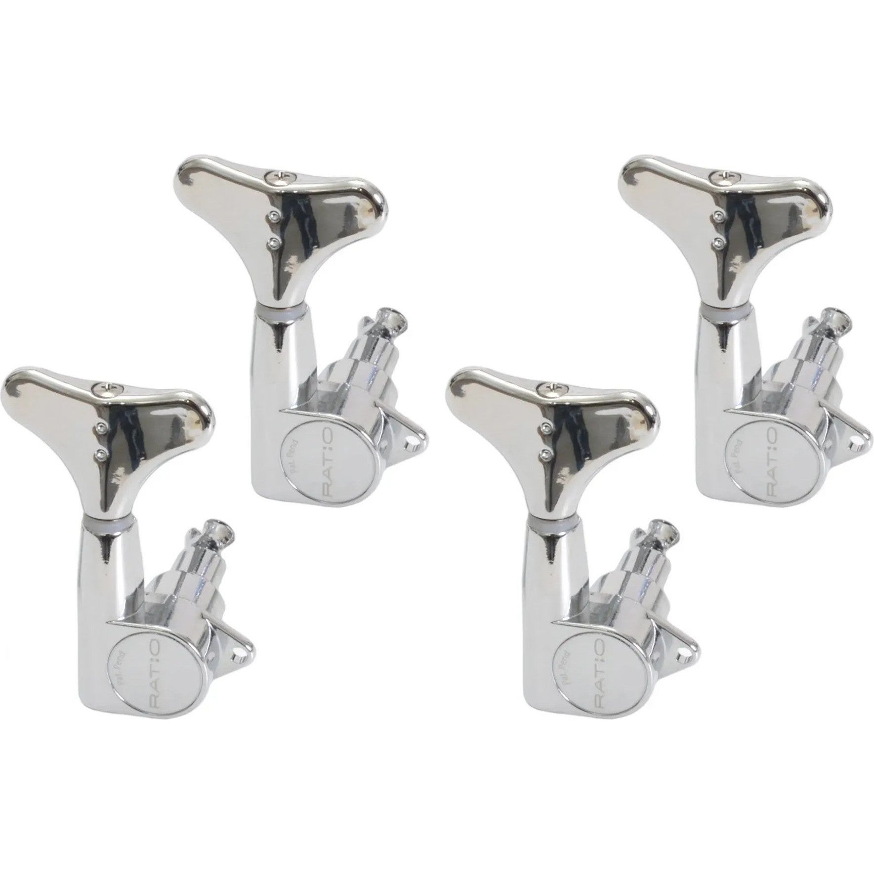 Graph Tech PRB 4400 C0 Ratio Bass Machine Heads met Y-stijl knop – 4-in-line, baszijde (links) – Chroom