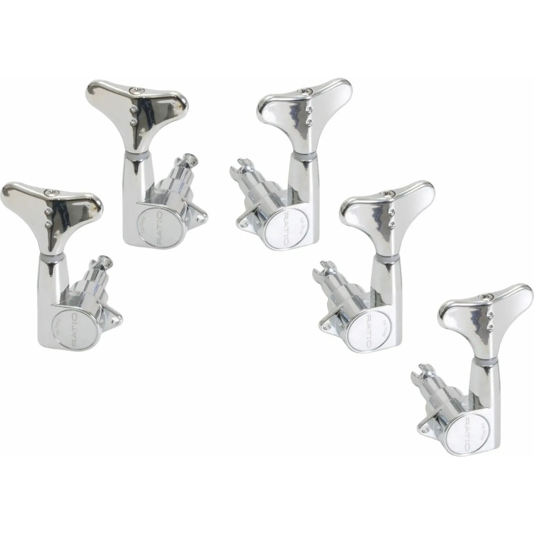 Graph Tech PRB 5230 C0 Ratio Bass Machine Heads met Y-stijl knop – 5-snarig, 2 + 3 – Chroom
