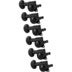 Grover 305 BCL6 Mid-Size Rotomatics w Round Button Black Chrome Gitaartuners, 6-in-Line, Lefthand