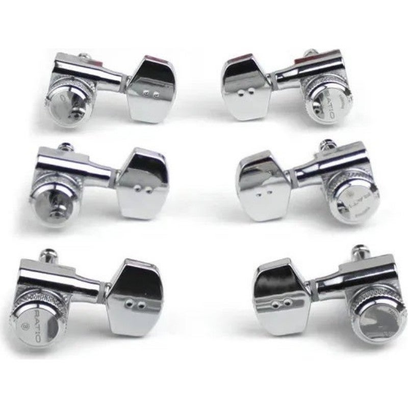Graph Tech PRL 8311 LC0 Ratio Electric Locking Machine Heads met Contemporary knop - 3 + 3, Linkshandig - Chroom