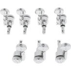 Graph Tech PRL 8621 C7 Ratio Electric Locking Machine Heads met Contemporary Mini knop - 7-Snarig, 3 + 4 - Chroom