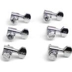 Graph Tech PRL 8721 C0 Ratio Electric Locking Machine Heads mini hedendaagse knop, 6-in-line, baszijde, links, chroom