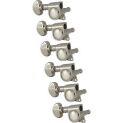 Grover 305 NL6 Mid-Size Rotomatics with Round Button, Nickel Stemmechanieken voor gitaar
