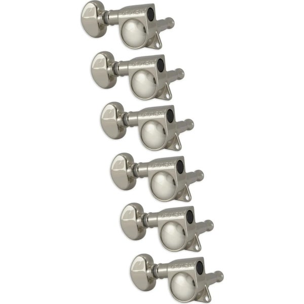 Grover 305 NL6 Mid-Size Rotomatics with Round Button, Nickel Stemmechanieken voor gitaar