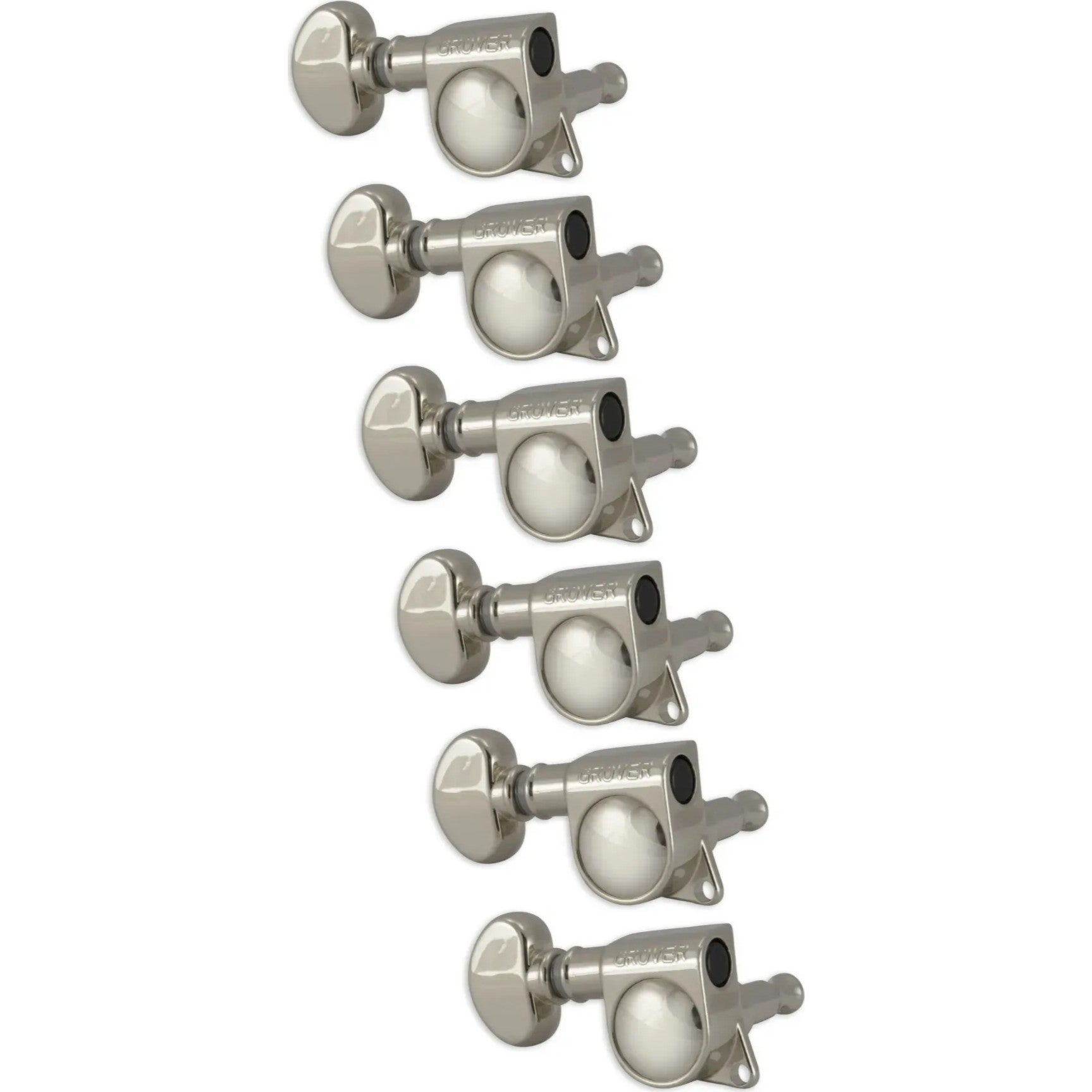 Grover 305 NL6 Mid-Size Rotomatics with Round Button, Nickel Stemmechanieken voor gitaar