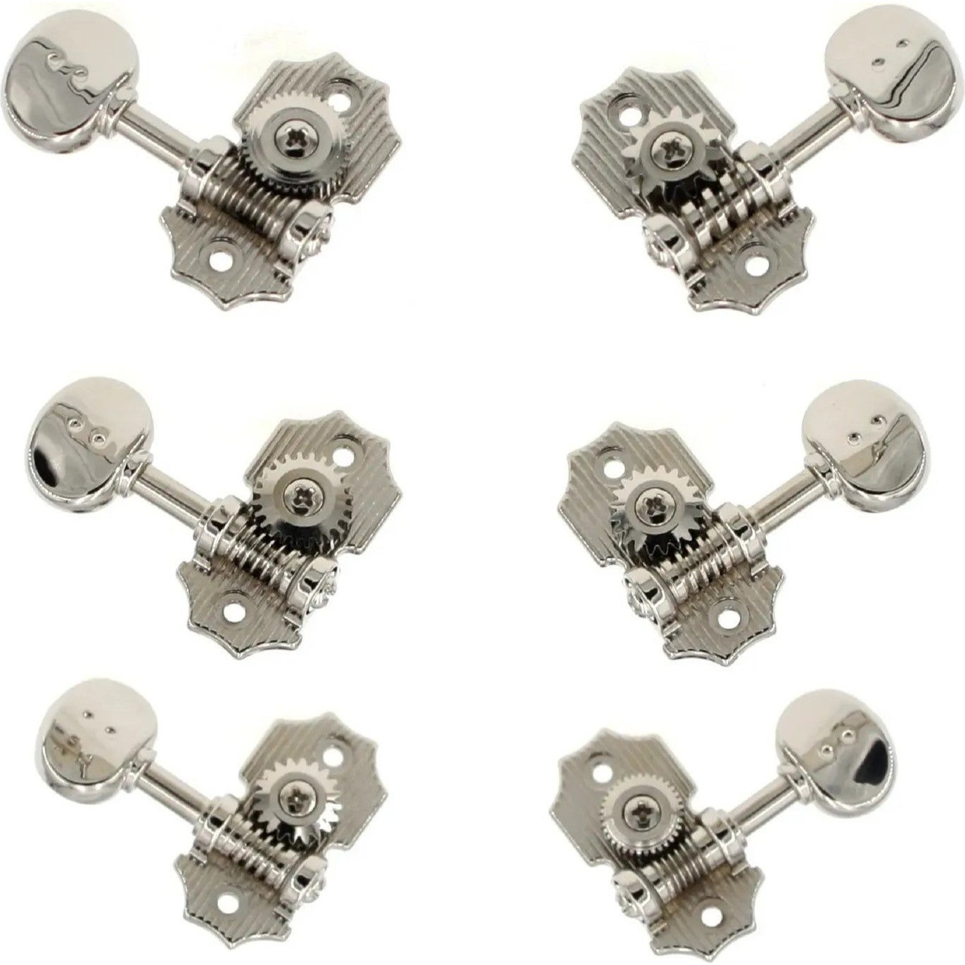 Graph Tech GT PRN 4324 N0 Ratio Electric Guitar Machine Heads Vintage Waffle-Back-look met Open Achterzijde, 3 + 3, Nikkel