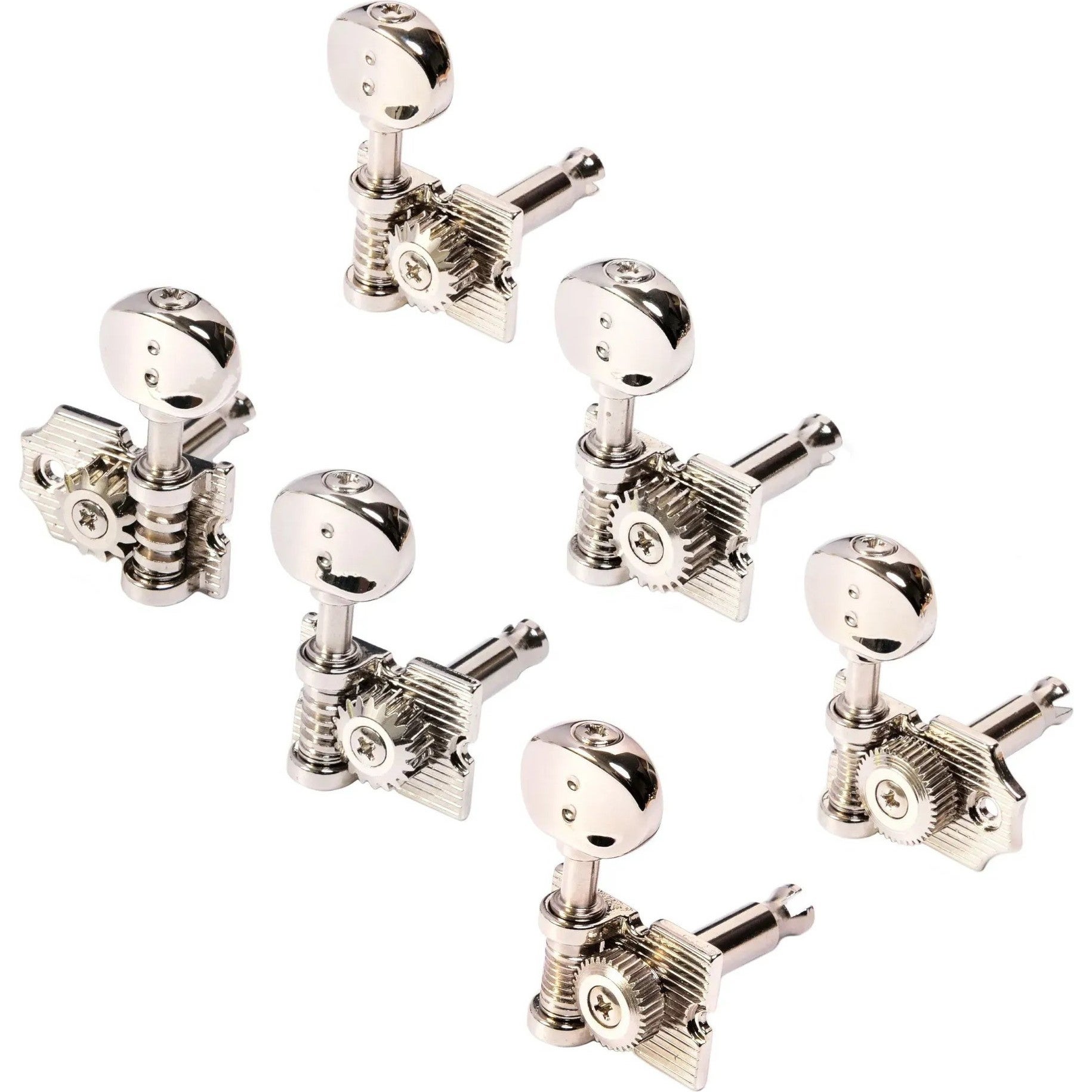 Graph Tech PRN 4624 N0 Electric Guitar Machine Heads Vintage Waffle-Back look met Open Achterzijde 6-in-Line Links Nikkel