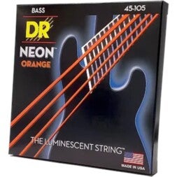 DR Strings NOB5-45 Neon Oranje fluorescerende 5-Snarige Medium Bassnaren