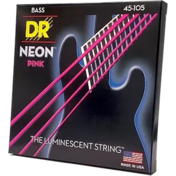 DR Strings NPB-40 Neon Pink fluorescerende basgitaarsnaren