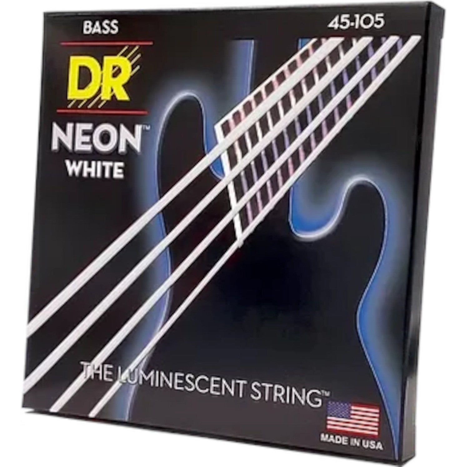 DR Strings NWB6-30 Neon White fluorescerende basgitarensnaren