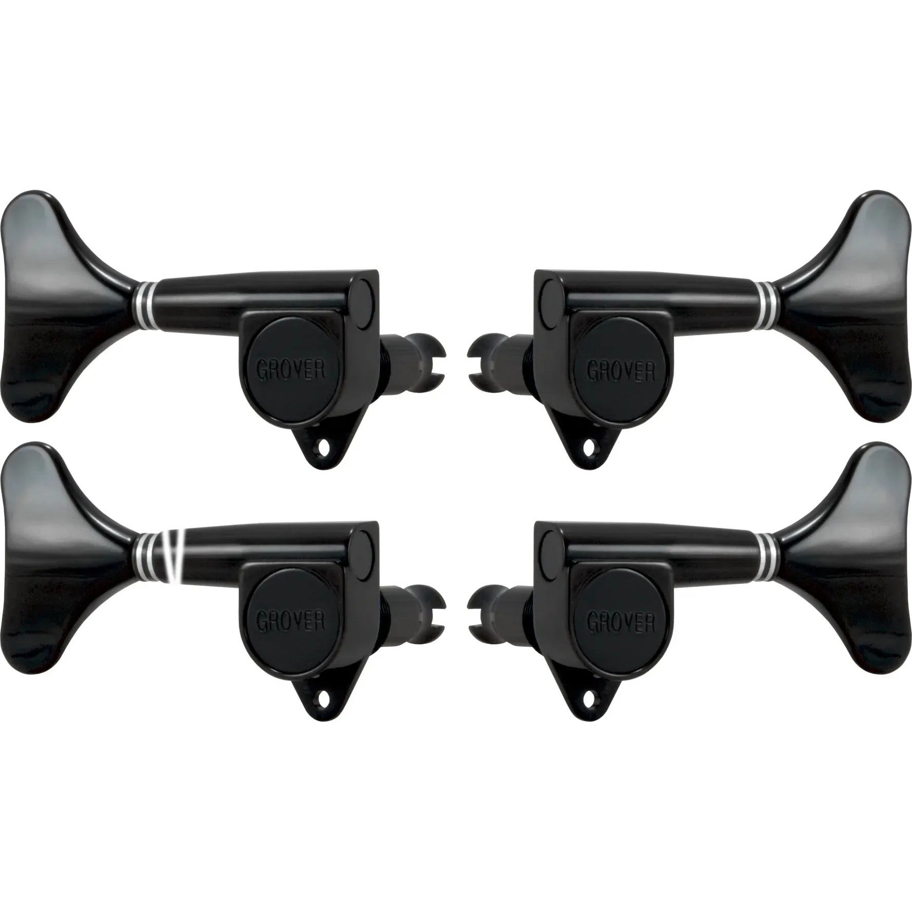 Grover 144BC Mini Bass Machine Heads, 2+2, Black Chrome Mini stemmechanieken voor basgitaar.
