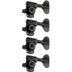 Grover 145BC4 Titan Electric Bass Machine Head, 4-in-Line Basgitaar stemmechanieken set, Black Chrome