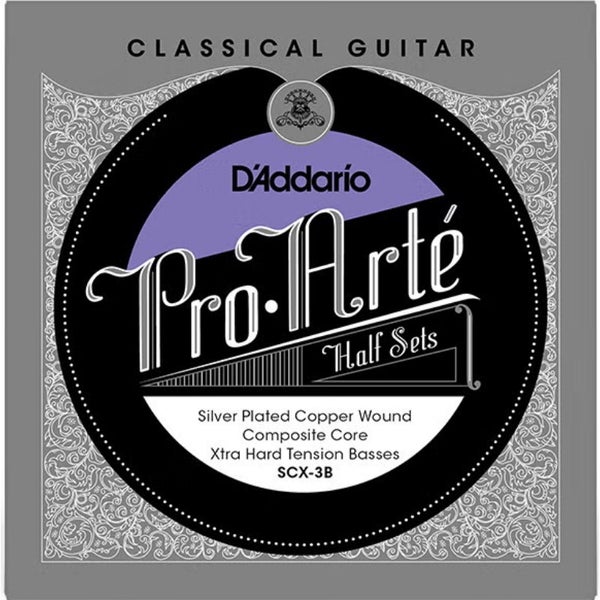 D'Addario SCX-3B Extra Hard Tension Bass Half Set, Pro-Arté Composite klassieke gitaar (3 snaren)
