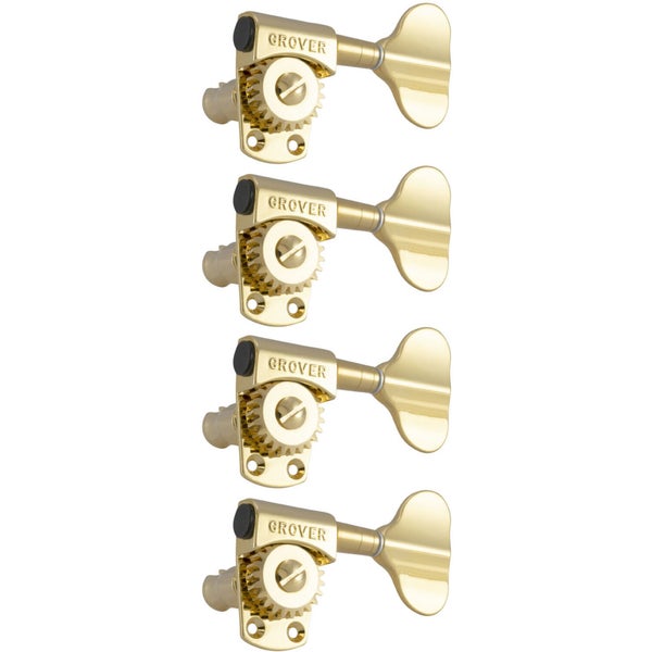 Grover 145G4 Titan Electric Bass Machine Heads, 4-in-Line, Gold Stemmechanieken voor basgitaar
