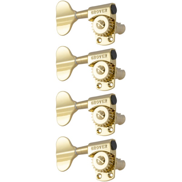 Grover 145GL4 Titan Electric Bass Machine Heads,4-in-Line Stemmechanieken voor Linkshandige Bassisten Lefthand,Gold