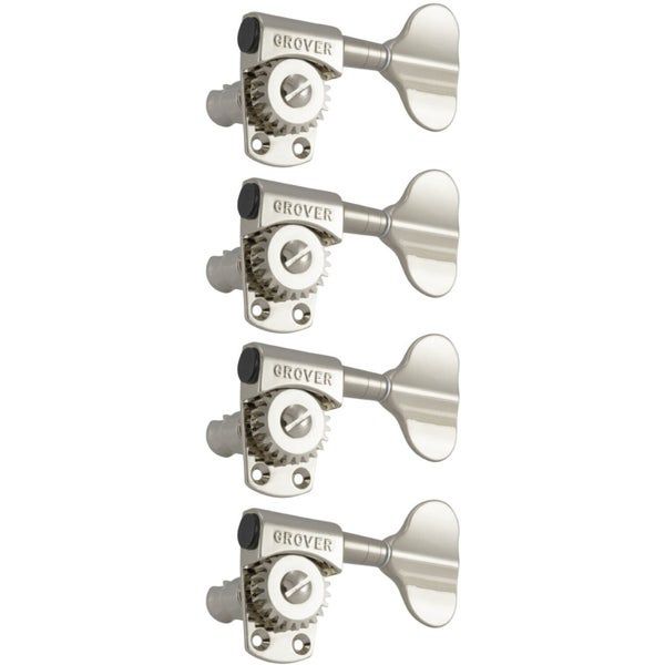 Grover 145N4 Titan Electric Bass Machine Heads, 4-in-Line,Nickel basgitaar stemmechanieken