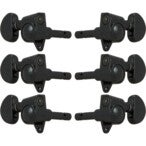 Grover 106BC Locking Rotomatics w Round Button,3+3,Black Chrome Gitaar stemmechanieken