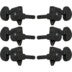Grover 106BC Locking Rotomatics w Round Button,3+3,Black Chrome Gitaar stemmechanieken