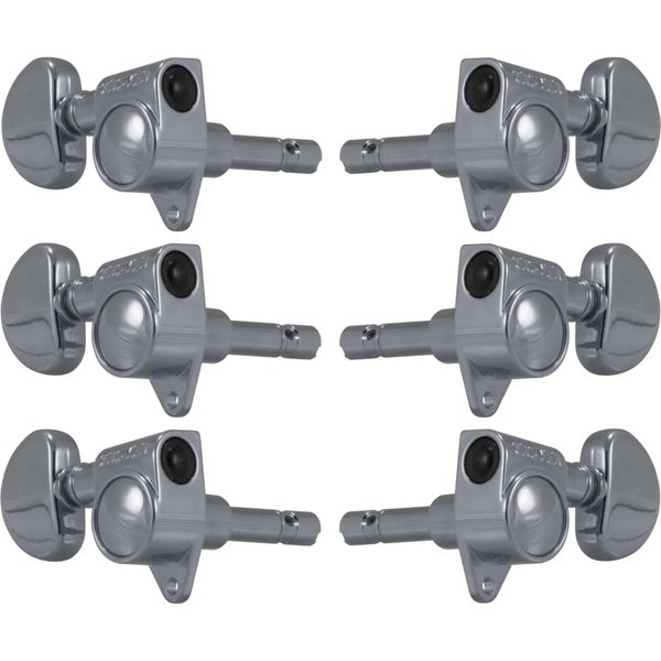 Grover 106C Locking Rotomatics, Round Button,3+3, Chrome Gitaar stemmechanieken