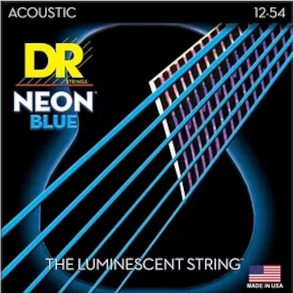 DR Strings NBA-12 HI-DEF NEON BLUE fluorescerende akoestische gitaar snaren