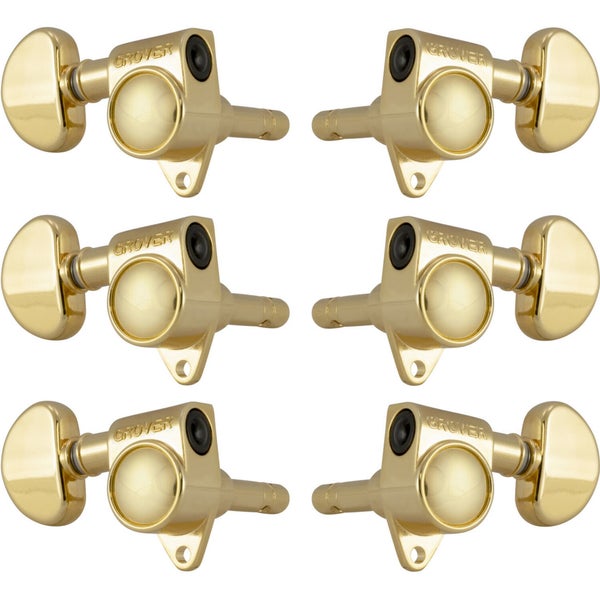 Grover 106G Locking Rotomatics, Round Button,3 + 3,Gold Locking Stemmechanieken voor Gitaar