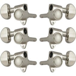 Grover 106N Locking Rotomatics, Round Button,3 + 3,Nickel Locking mechanieken voor gitaar