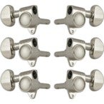 Grover 106N Locking Rotomatics, Round Button,3 + 3,Nickel Locking mechanieken voor gitaar