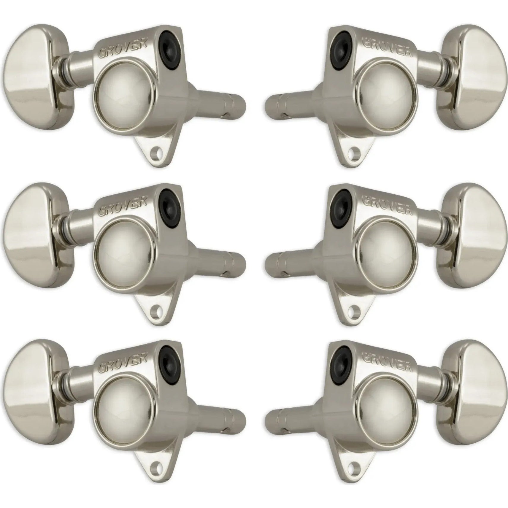 Grover 106N Locking Rotomatics, Round Button,3 + 3,Nickel Locking mechanieken voor gitaar