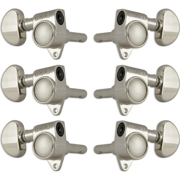 Grover 106N Locking Rotomatics, Round Button,3 + 3,Nickel Locking mechanieken voor gitaar