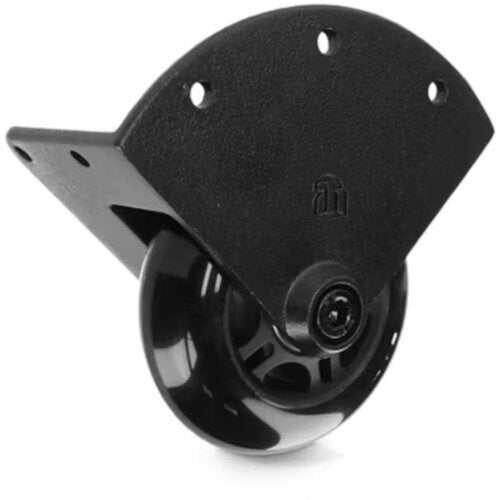 Adam Hall 37450SBLK Recessed corner castor with soft wheel, 75 mm, black