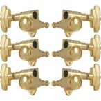 Grover 109G Super Rotomatics 3-Step Button,3+3,Gold Gouden stemmechanieken voor elektrische gitaar
