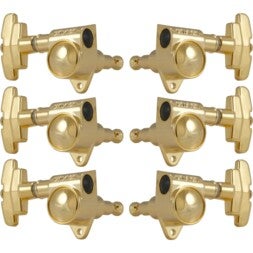Grover 109G Super Rotomatics 3-Step Button,3+3,Gold Gouden stemmechanieken voor elektrische gitaar