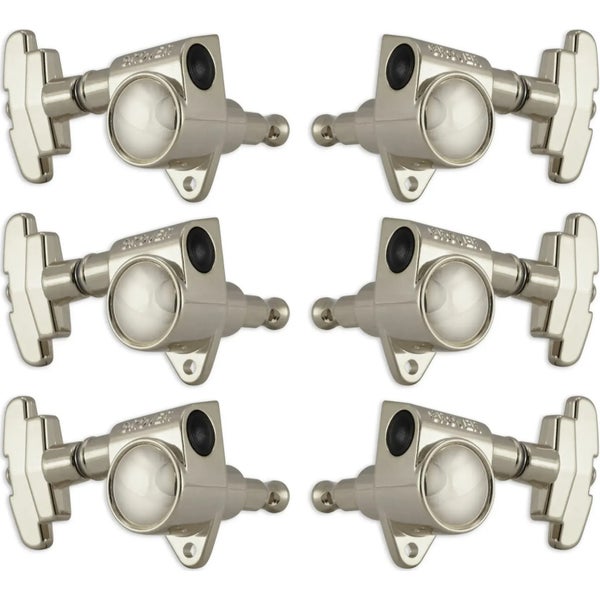 Grover 109N Super Rotomatics 3-Step Button,3+3,Nickel Elektrische gitaar stemmechanieken