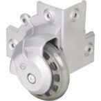Adam Hall 37501S Surface Mount Corner Castor met zacht wiel, 75 mm