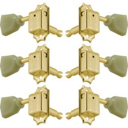 Grover 133GK Deluxe Guitar Machine Heads w Keystone Button,3+3,Gold Gitaar stemmechanieken