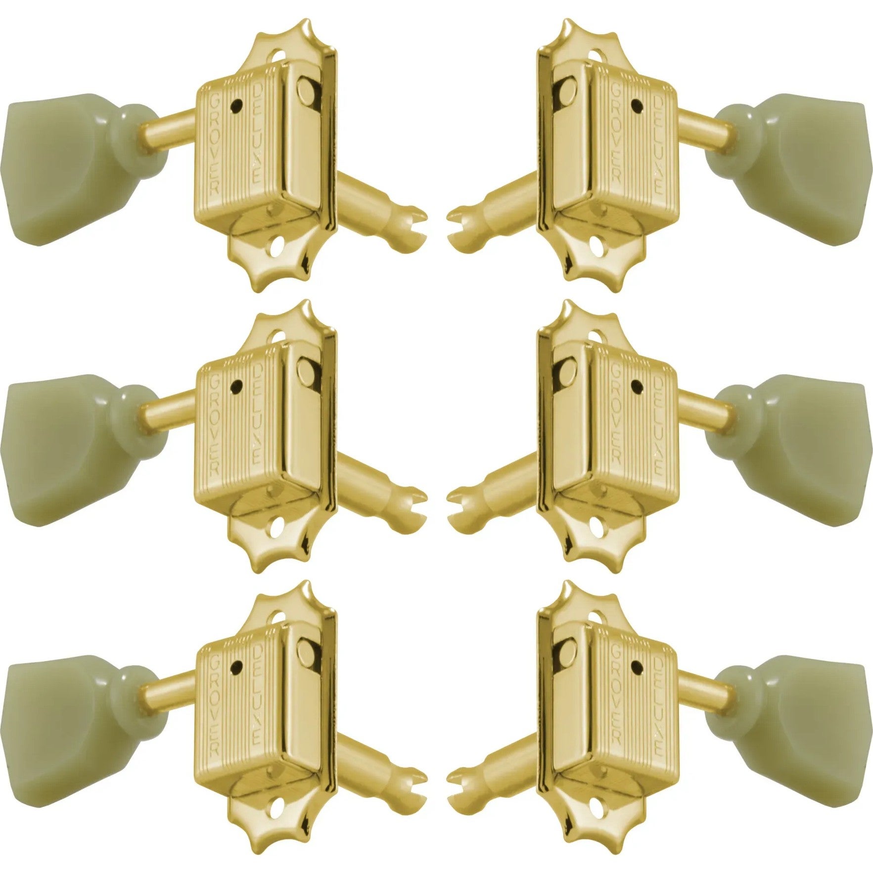 Grover 133GK Deluxe Guitar Machine Heads w Keystone Button,3+3,Gold Gitaar stemmechanieken