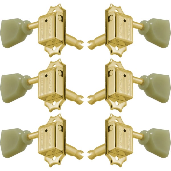 Grover 133GK Deluxe Guitar Machine Heads w Keystone Button,3+3,Gold Gitaar stemmechanieken