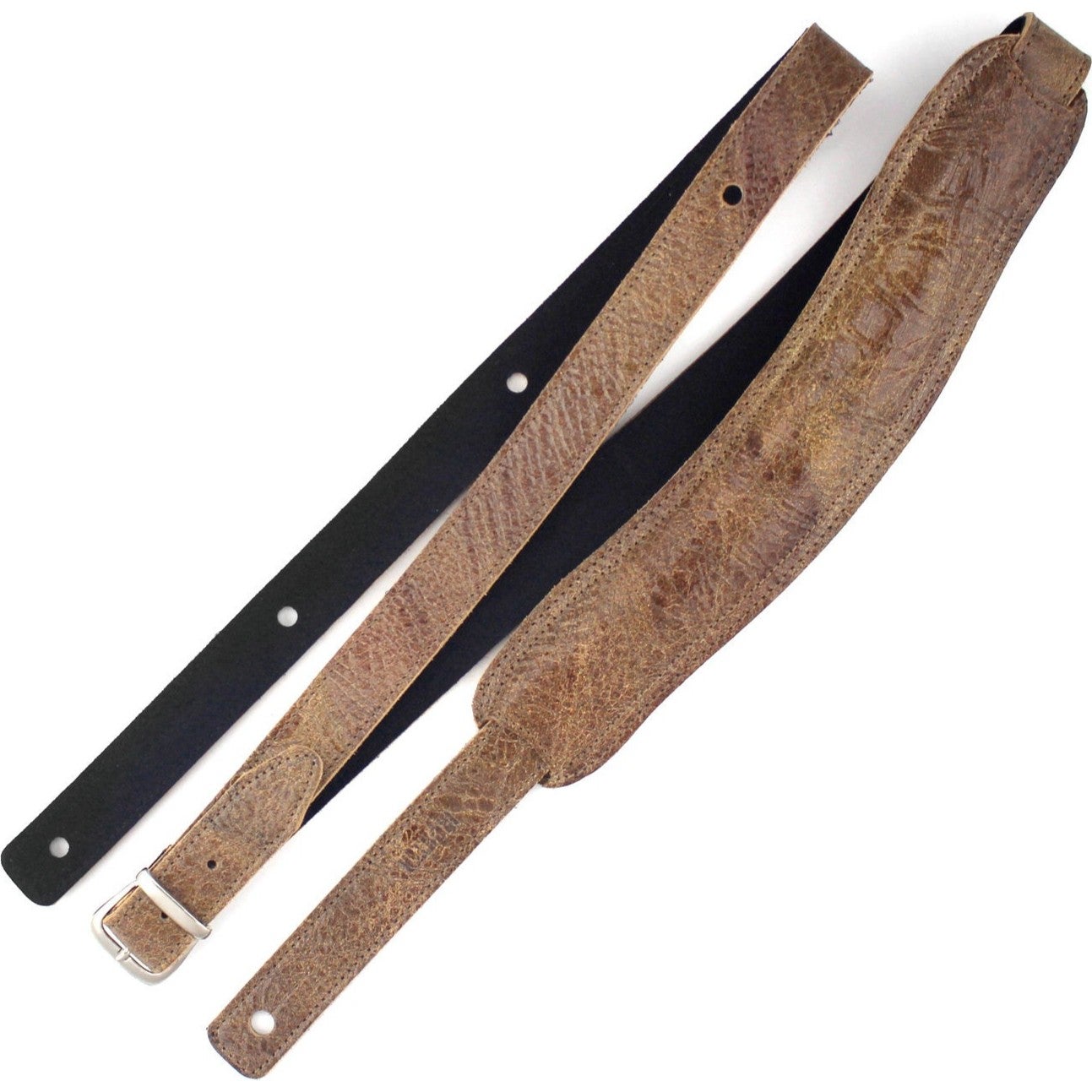 Richter 1045 Worn Natural Slim Deluxe XL Guitar Strap Leren verstelbare gitaarband