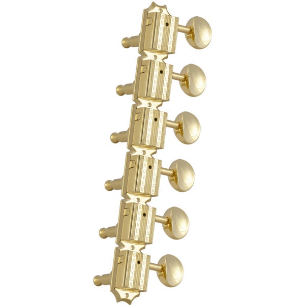 Grover 136G6 Vintage Deluze Guitar Machine Heads,6-in-Line,Gold Gitaar stemmechanieken