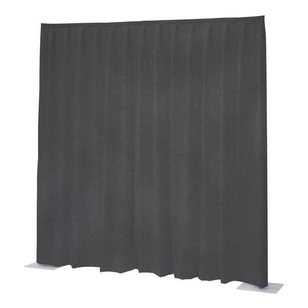 Wentex P&D Curtain Napoli Velvet (USA) Donkergrijs - 3.35 m x 3.66 m (B x H) - geplooid