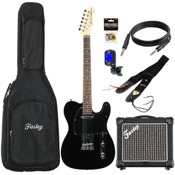 Fazley Classic Series FTL218 Black elektrische gitaar starterset