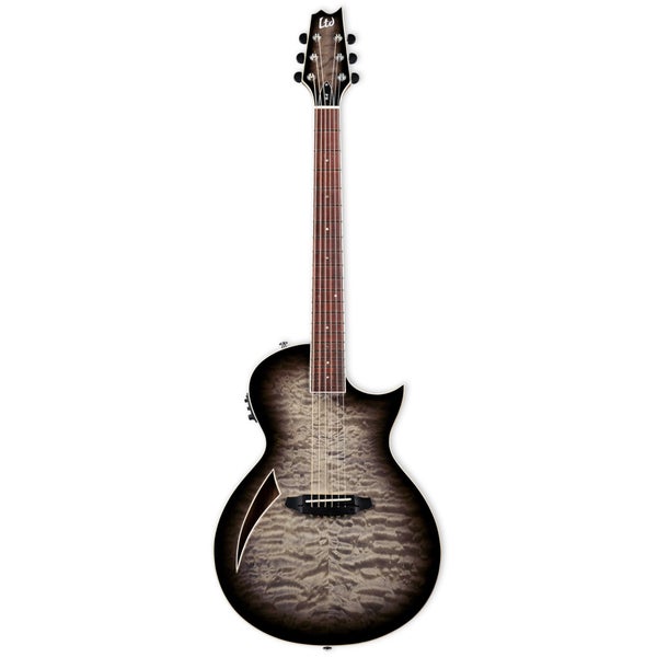 ESP LTD TL-6 QM Charcoal Burst thinline elektrisch-akoestische westerngitaar